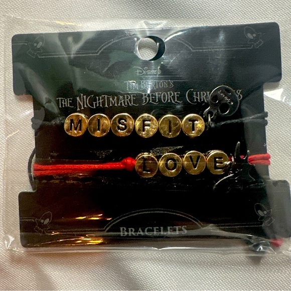 Nightmare Before Christmas friendship bracelets “misfit” “love” - Picture 1 of 3